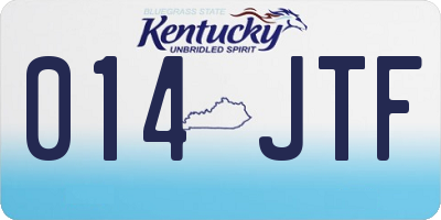 KY license plate 014JTF