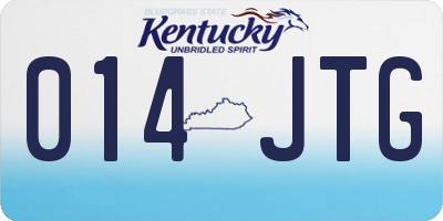 KY license plate 014JTG
