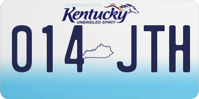 KY license plate 014JTH