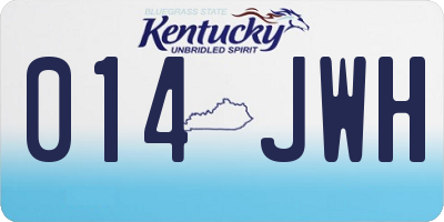 KY license plate 014JWH