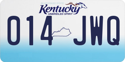 KY license plate 014JWQ