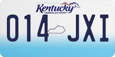 KY license plate 014JXI