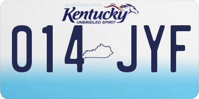 KY license plate 014JYF