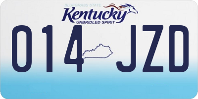 KY license plate 014JZD