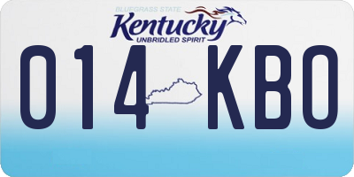 KY license plate 014KBO