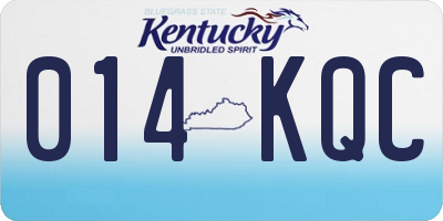 KY license plate 014KQC