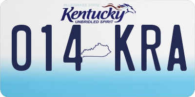 KY license plate 014KRA