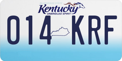 KY license plate 014KRF