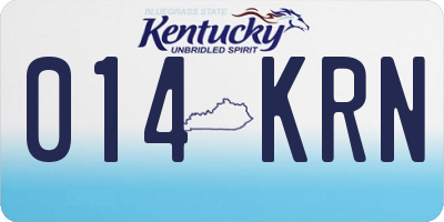 KY license plate 014KRN