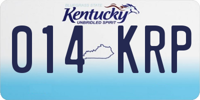 KY license plate 014KRP