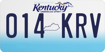 KY license plate 014KRV