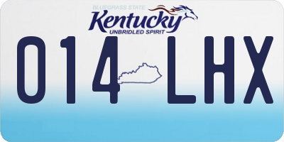 KY license plate 014LHX