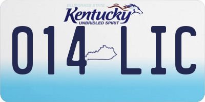 KY license plate 014LIC