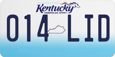 KY license plate 014LID