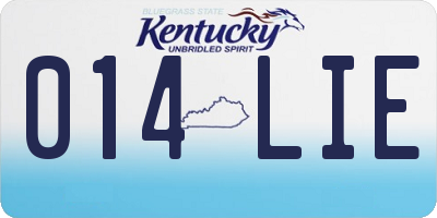 KY license plate 014LIE