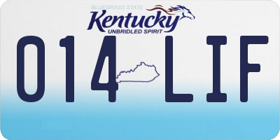KY license plate 014LIF