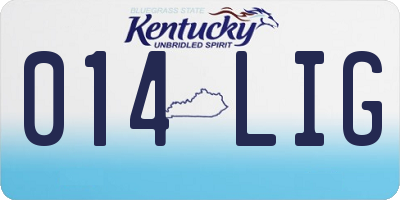 KY license plate 014LIG