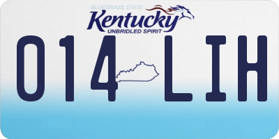 KY license plate 014LIH