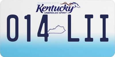 KY license plate 014LII