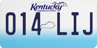 KY license plate 014LIJ