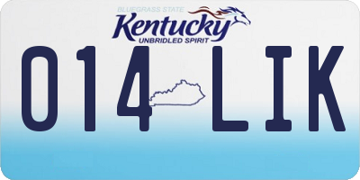 KY license plate 014LIK
