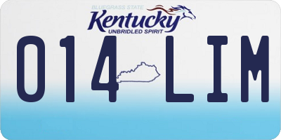 KY license plate 014LIM
