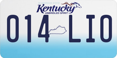 KY license plate 014LIO