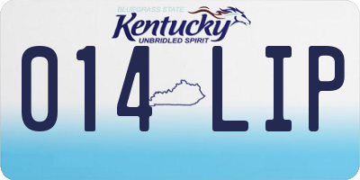 KY license plate 014LIP