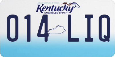 KY license plate 014LIQ