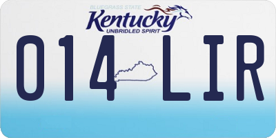 KY license plate 014LIR