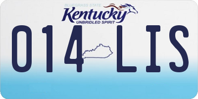 KY license plate 014LIS