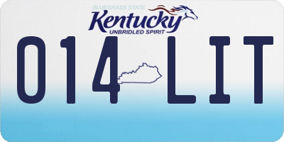 KY license plate 014LIT
