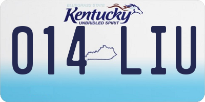 KY license plate 014LIU