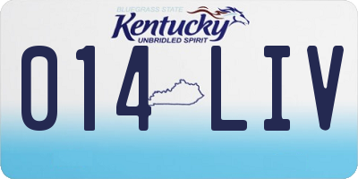 KY license plate 014LIV