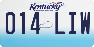 KY license plate 014LIW