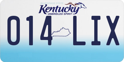 KY license plate 014LIX