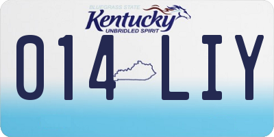 KY license plate 014LIY