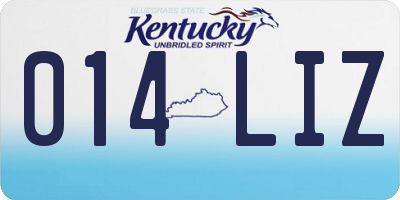 KY license plate 014LIZ