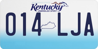 KY license plate 014LJA