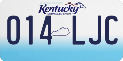 KY license plate 014LJC
