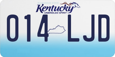 KY license plate 014LJD