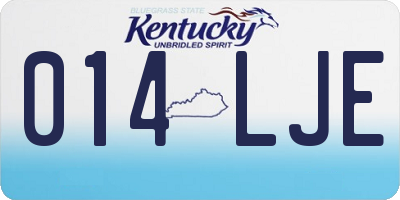 KY license plate 014LJE