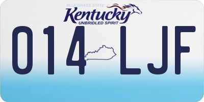 KY license plate 014LJF