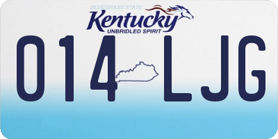KY license plate 014LJG