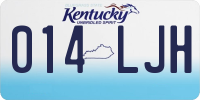 KY license plate 014LJH