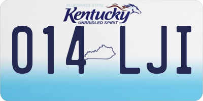 KY license plate 014LJI