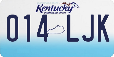 KY license plate 014LJK