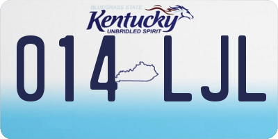 KY license plate 014LJL