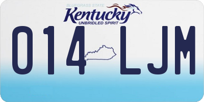KY license plate 014LJM