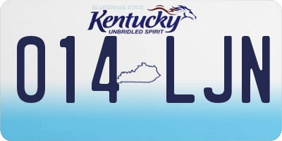 KY license plate 014LJN